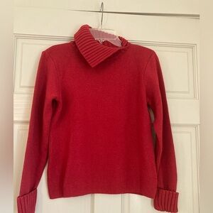 Morgano Wool Blend Turtleneck Sweater Women's Size M Red Made in Italy